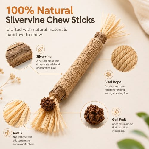 Vexnoraa Natural Silvervine Sticks (Pack OF 5)
